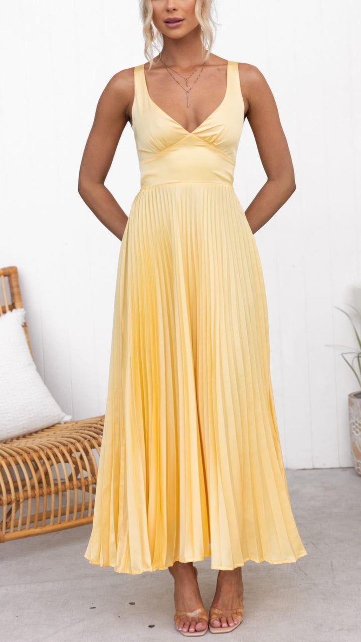 Aby | Zomers maxi-jurk met elegante plissé