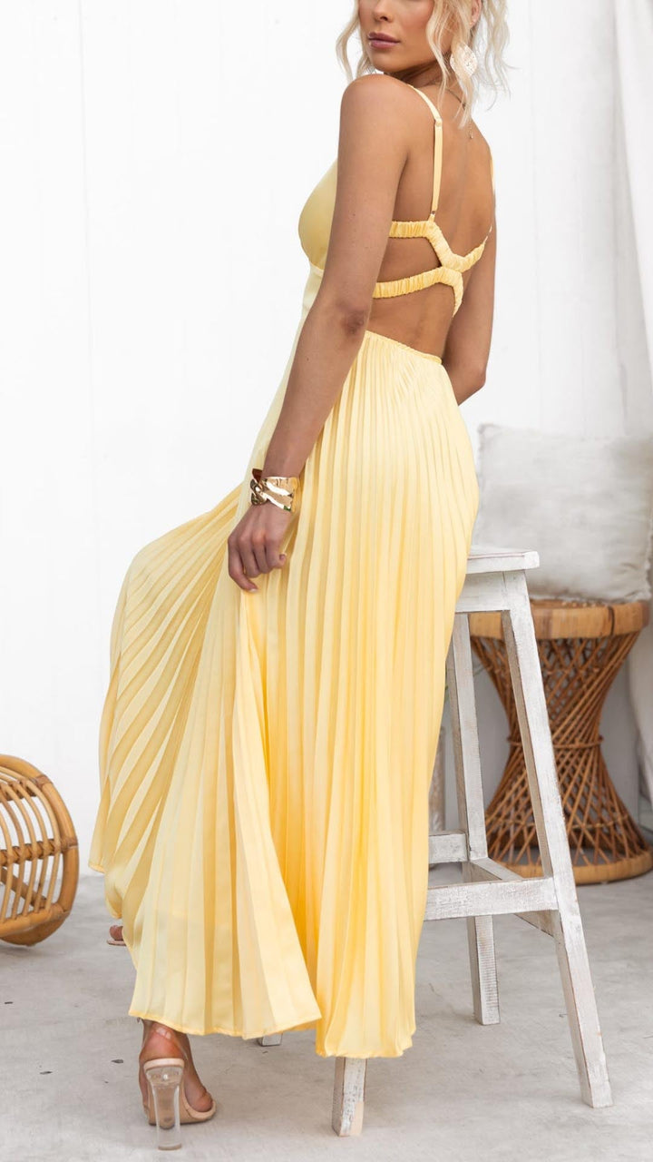 Aby | Zomers maxi-jurk met elegante plissé