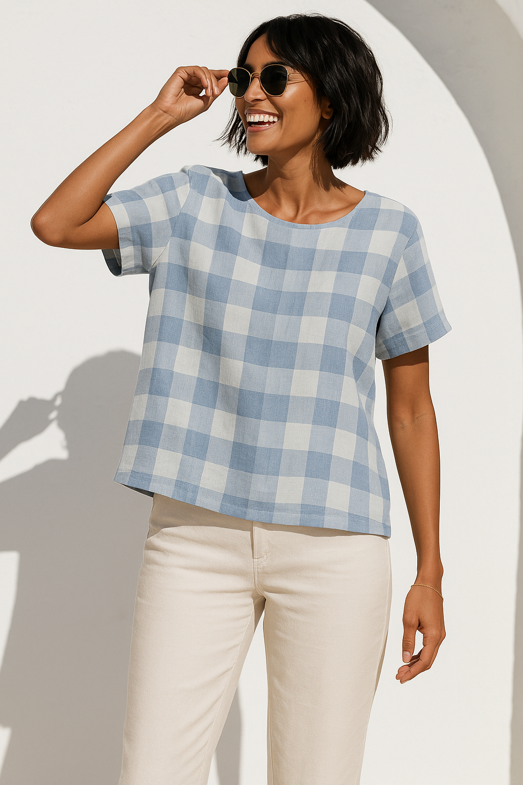 Yolanda | Chique hennepstof blouse