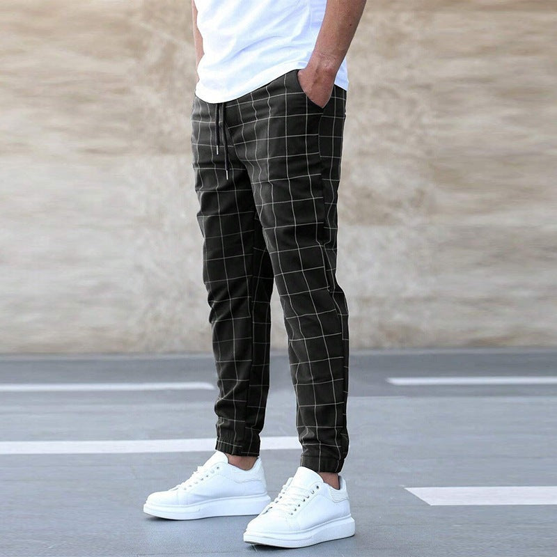 Michael | Slim fit geruite broek