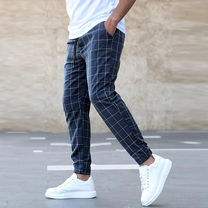 Michael | Slim fit geruite broek