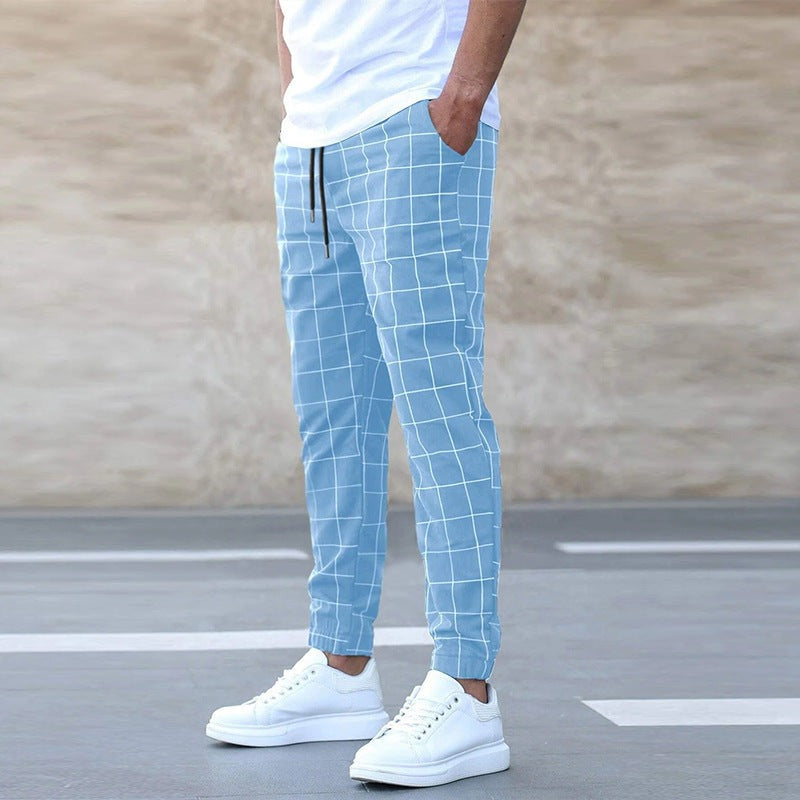 Michael | Slim fit geruite broek