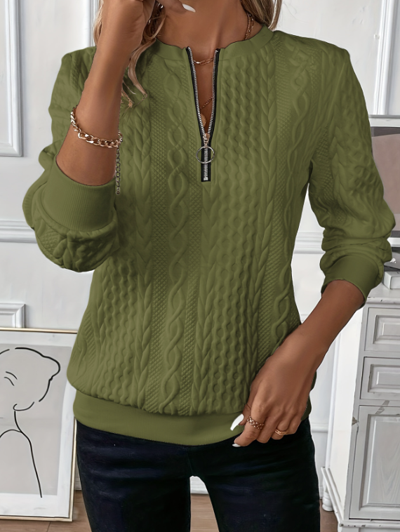 Melanie | Trendy trui met kabelprint