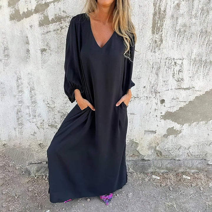 Pearl | Lange boho jurk met zakken