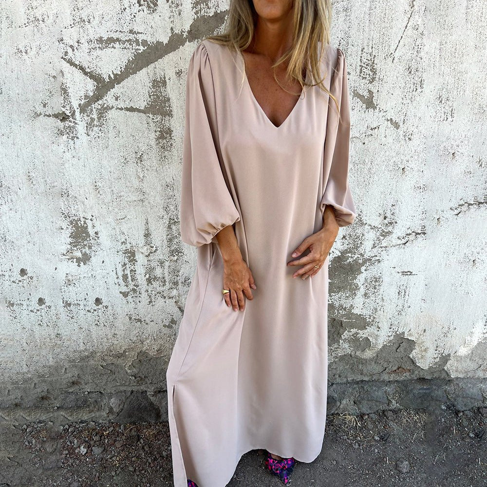 Pearl | Lange boho jurk met zakken
