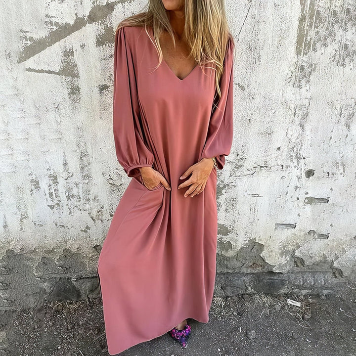Pearl | Lange boho jurk met zakken